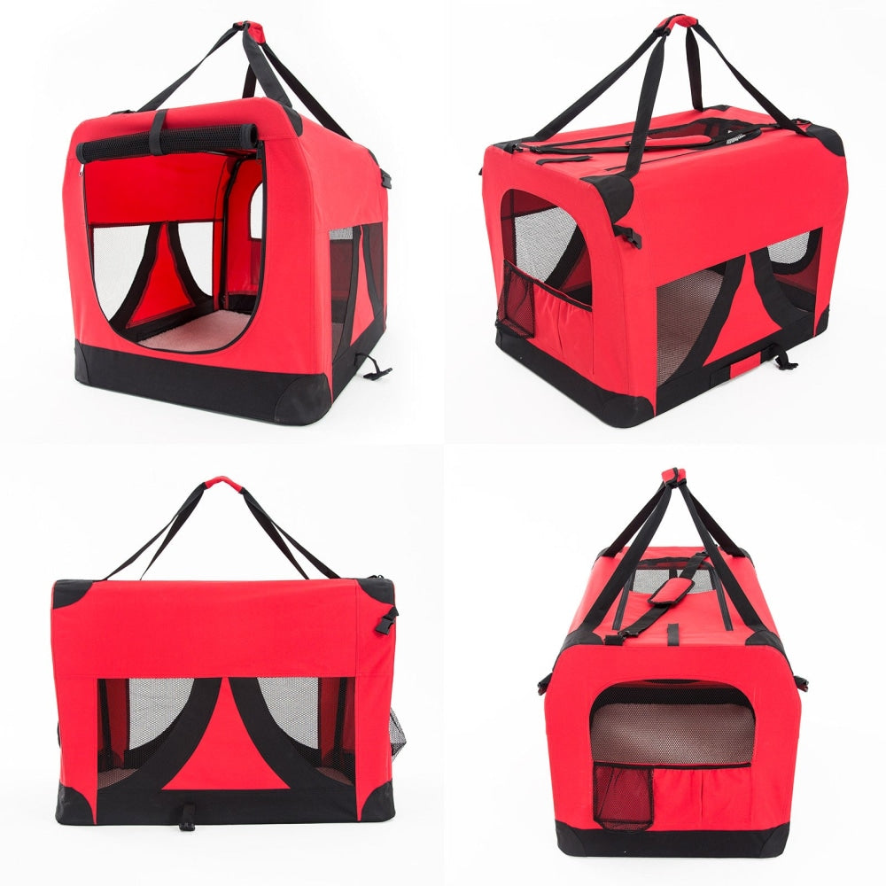 Paw Mate Red Portable Soft Dog Cage Crate Carrier L Cares Fast shipping On sale