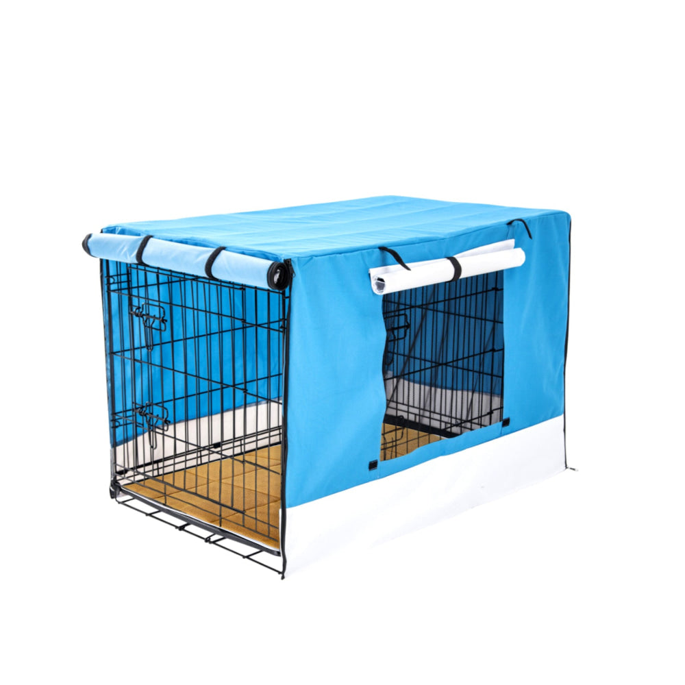 Paw Mate Wire Dog Cage Crate 24in with Tray + Cushion Mat + Blue Cover Combo Cares Fast shipping On sale