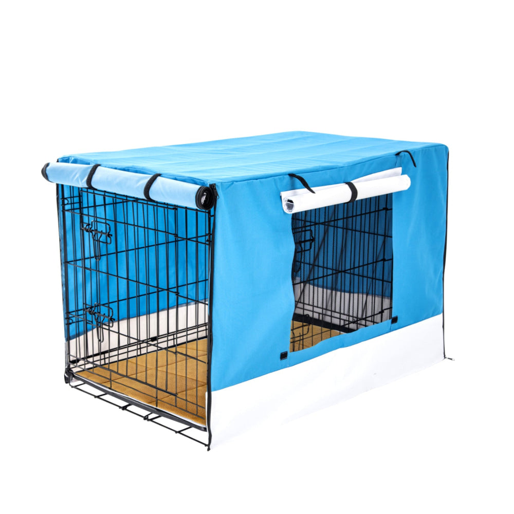 Paw Mate Wire Dog Cage Crate 36in with Tray + Cushion Mat + Blue Cover Combo Cares Fast shipping On sale