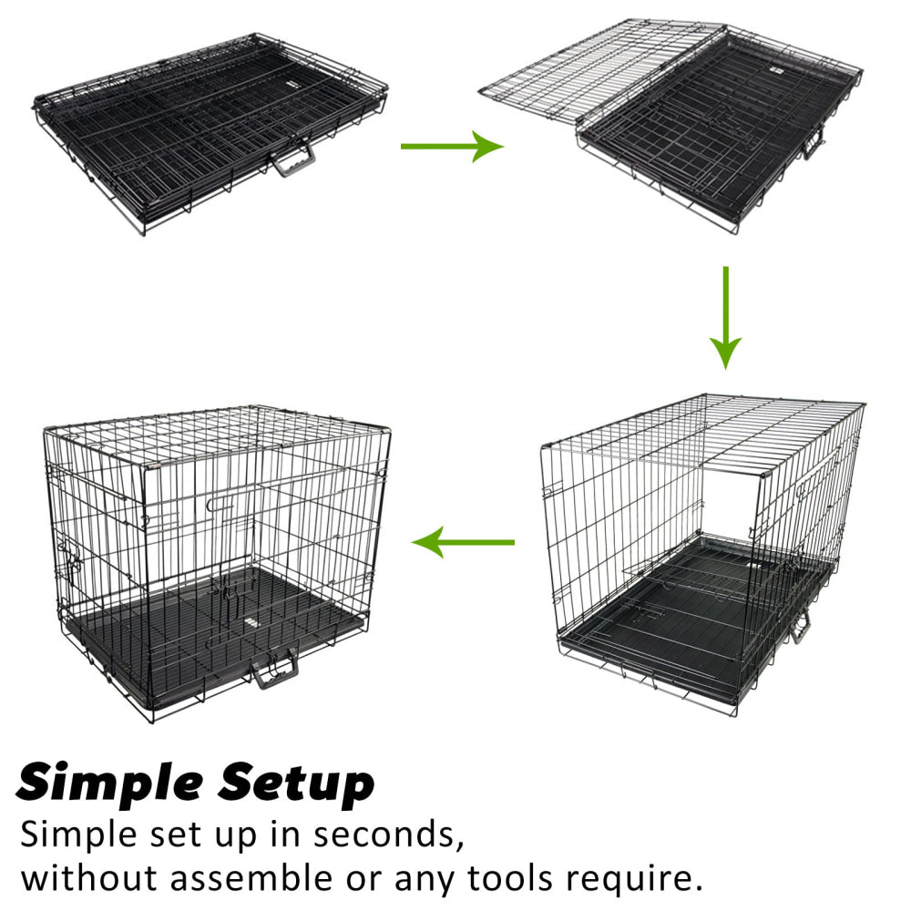 Paw Mate Wire Dog Cage Crate 36in with Tray + Cushion Mat + Blue Cover Combo Cares Fast shipping On sale