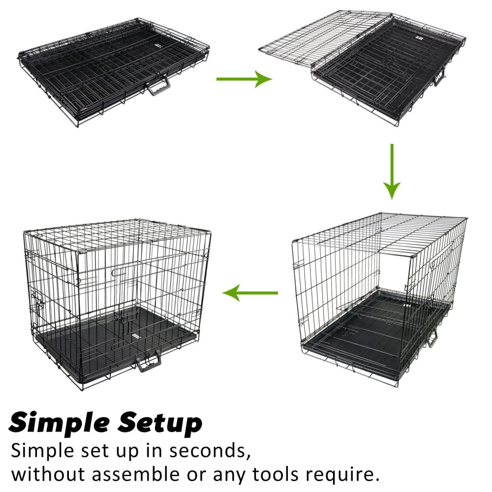 Paw Mate Wire Dog Cage Crate 48in with Tray + Cushion Mat + Pink Cover Combo Cares Fast shipping On sale