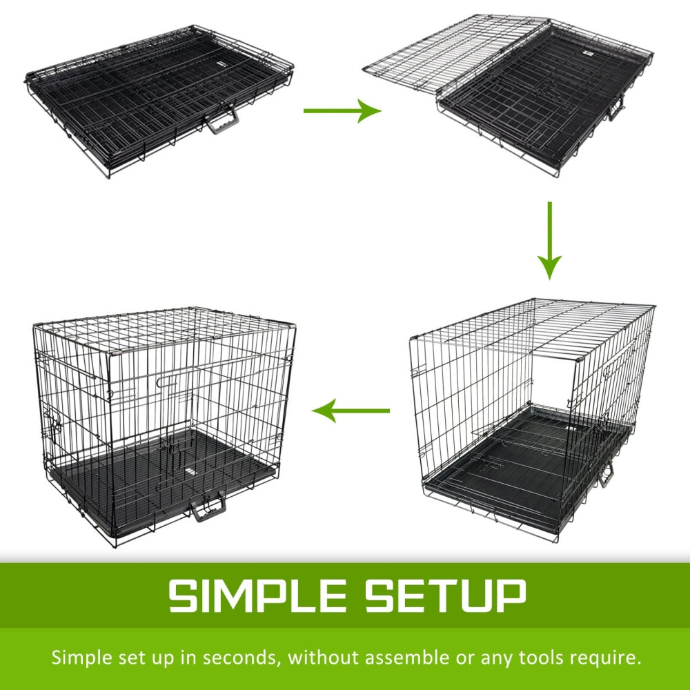 Paw Mate Wire Dog Cage Foldable Crate Kennel 30in with Tray + Blue Cover Combo Cares Fast shipping On sale