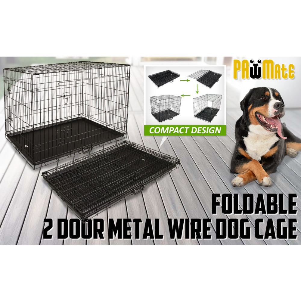 Paw Mate Wire Dog Cage Foldable Crate Kennel 30in with Tray Cares Fast shipping On sale