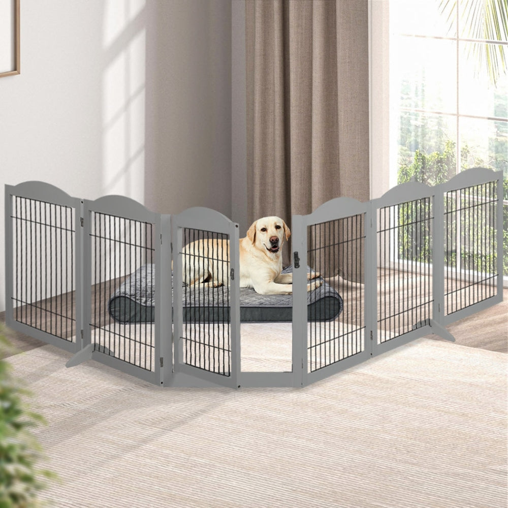 PaWz 6 Panels Pet Dog Playpen Puppy Exercise Cage Enclosure Fence Indoor Grey Cares Fast shipping On sale