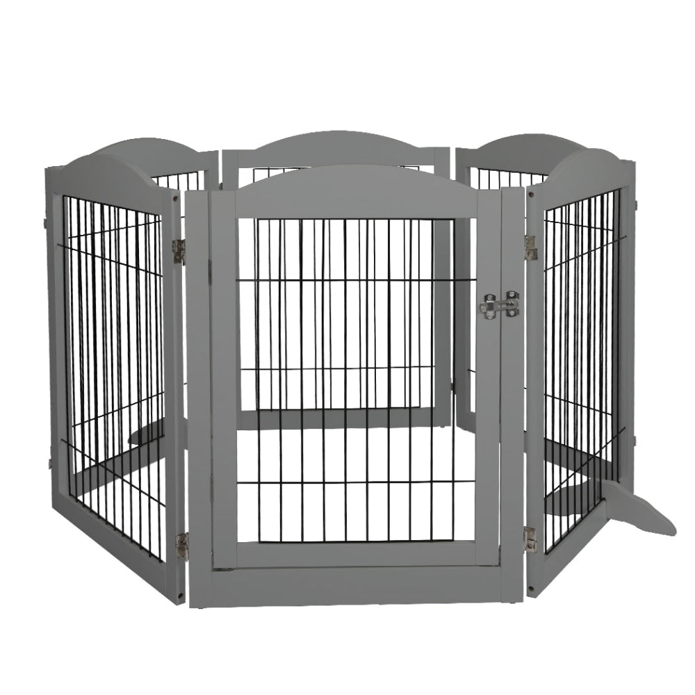 PaWz 6 Panels Pet Dog Playpen Puppy Exercise Cage Enclosure Fence Indoor Grey Cares Fast shipping On sale