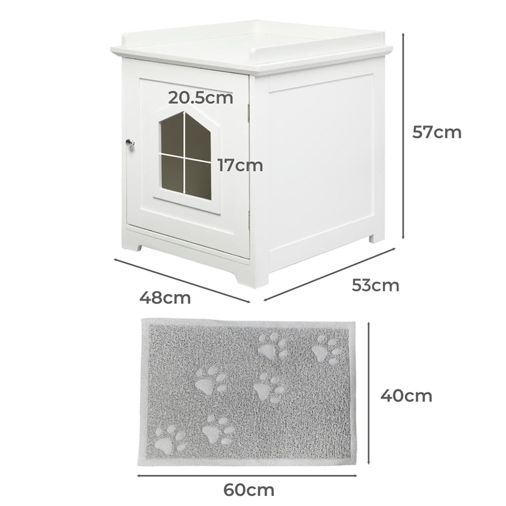 PaWz Cat Litter Box Mat Fully Enclosed Kitty Toilet Odour Control Basin Wooden Cares Fast shipping On sale