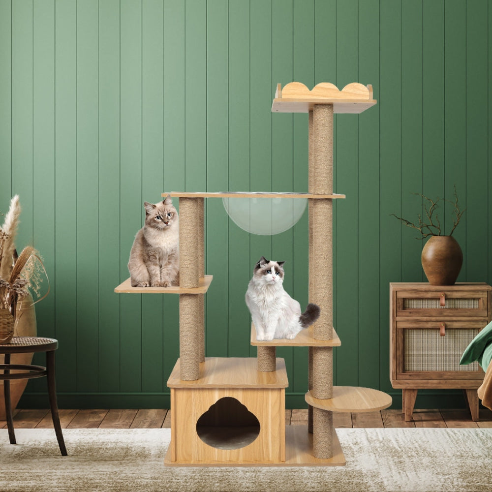PaWz Cat Tree Scratching Post Scratcher Cats Tower Wood Condo Toys House 130cm Cares Fast shipping On sale