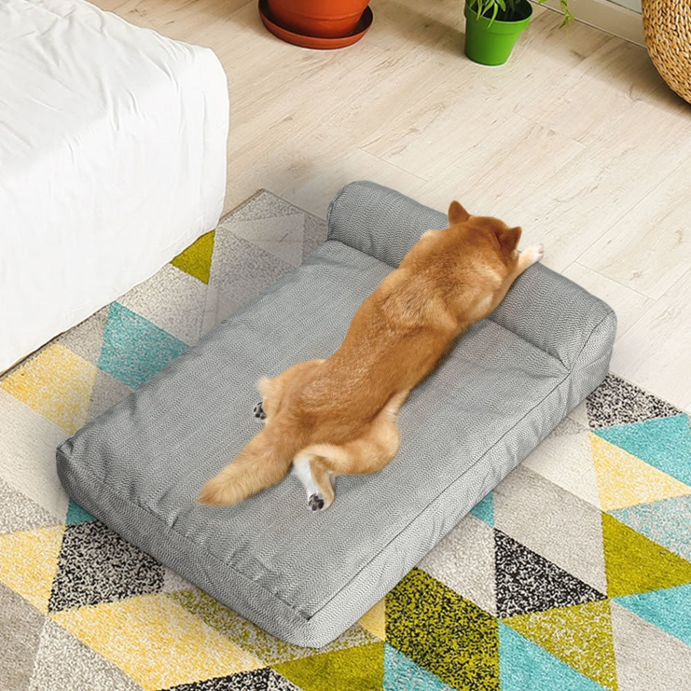 PaWz Pet Bed Chew Proof Memory Foam Orthopedic Waterproof Inner Washable Grey L Dog Cares Fast shipping On sale