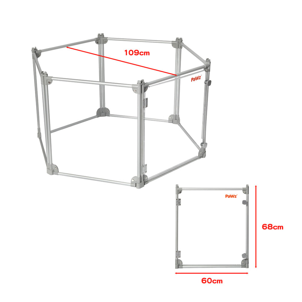 Pawz Pet Playpen Transparent Acrylic Clear Folding Dog Fence Kennel 6 Panel Cares Fast shipping On sale