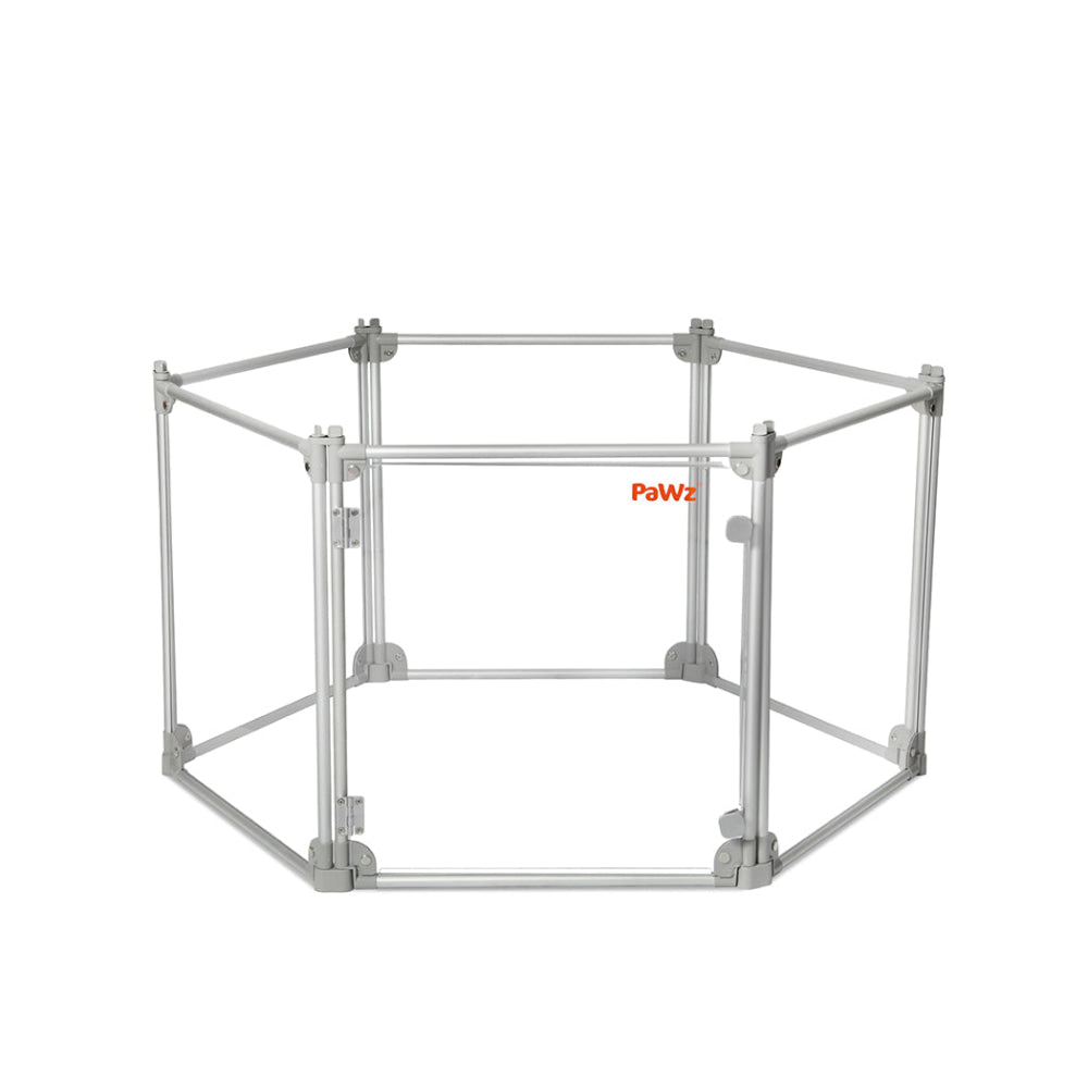 Pawz Pet Playpen Transparent Acrylic Clear Folding Dog Fence Kennel 6 Panel Cares Fast shipping On sale