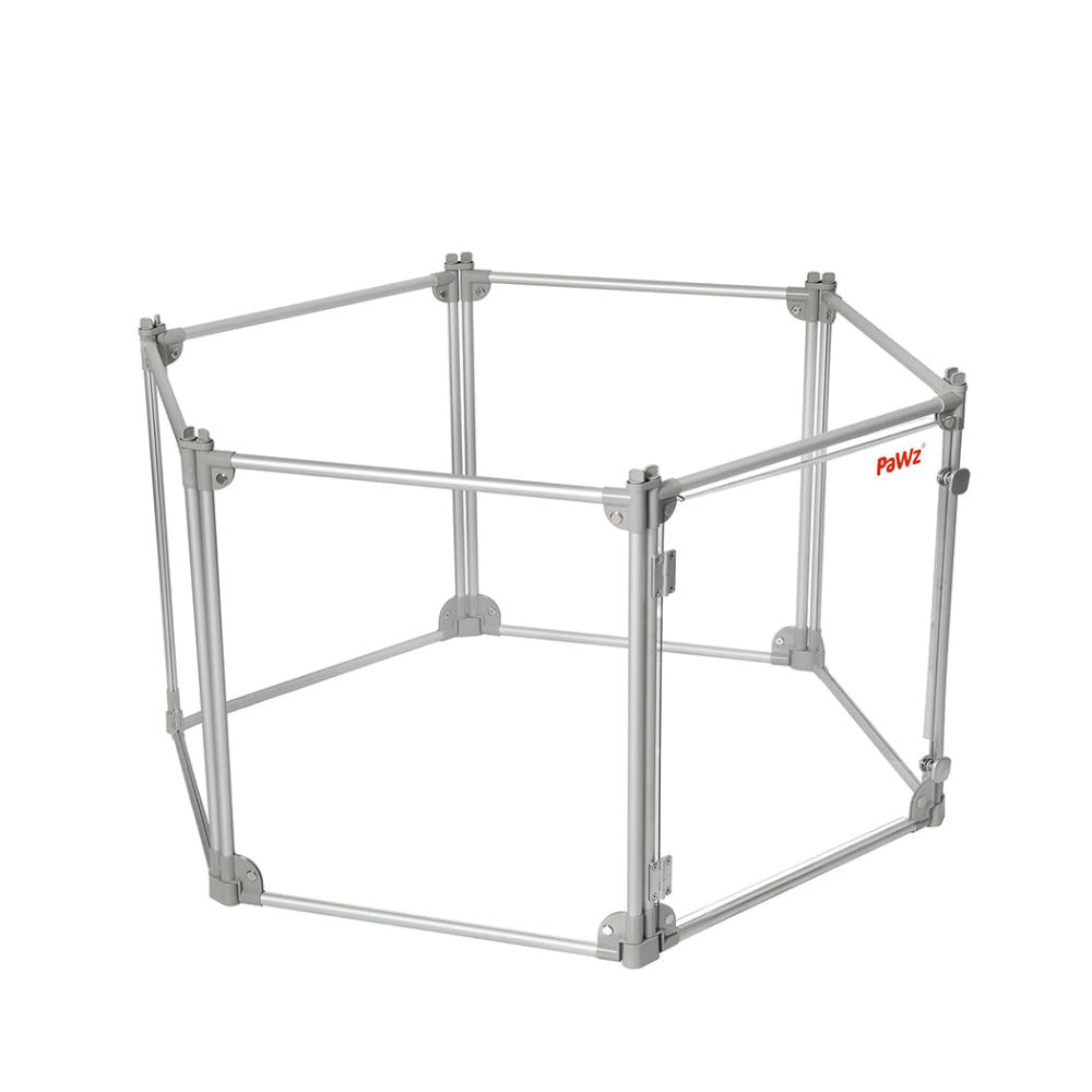 Pawz Pet Playpen Transparent Acrylic Clear Folding Dog Fence Kennel 6 Panel Cares Fast shipping On sale