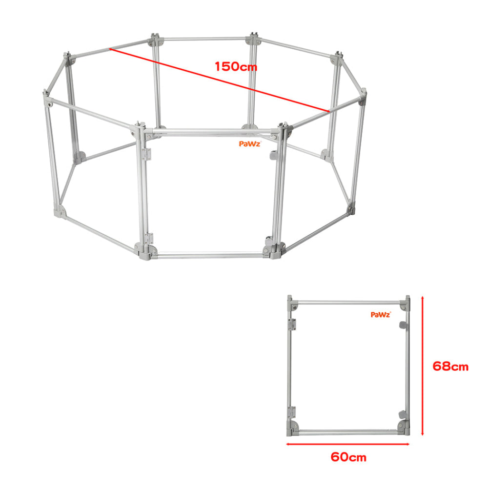 Pawz Pet Playpen Transparent Acrylic Clear Folding Dog Fence Kennel 8 Panel Cares Fast shipping On sale