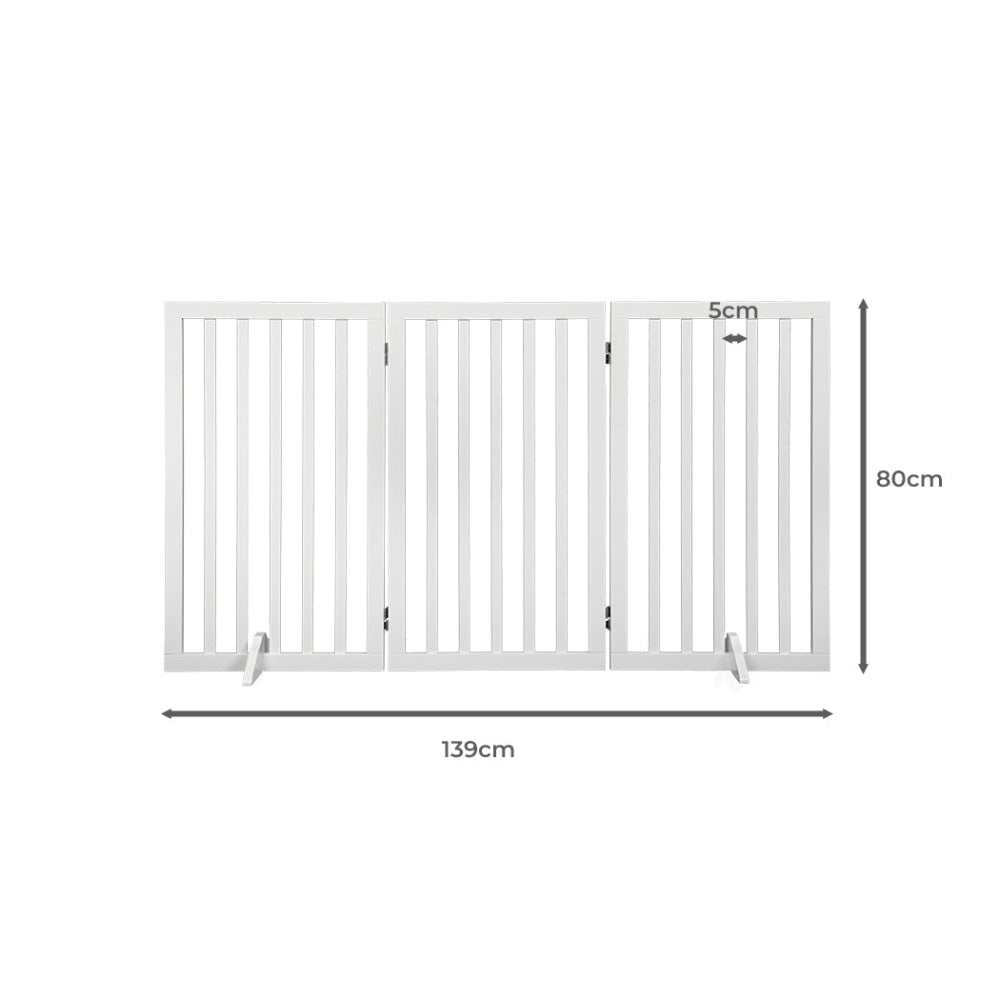 PaWz Wooden Pet Gate Dog Fence Safety Stair Barrier Security Door 3 Panel Large Cares Fast shipping On sale