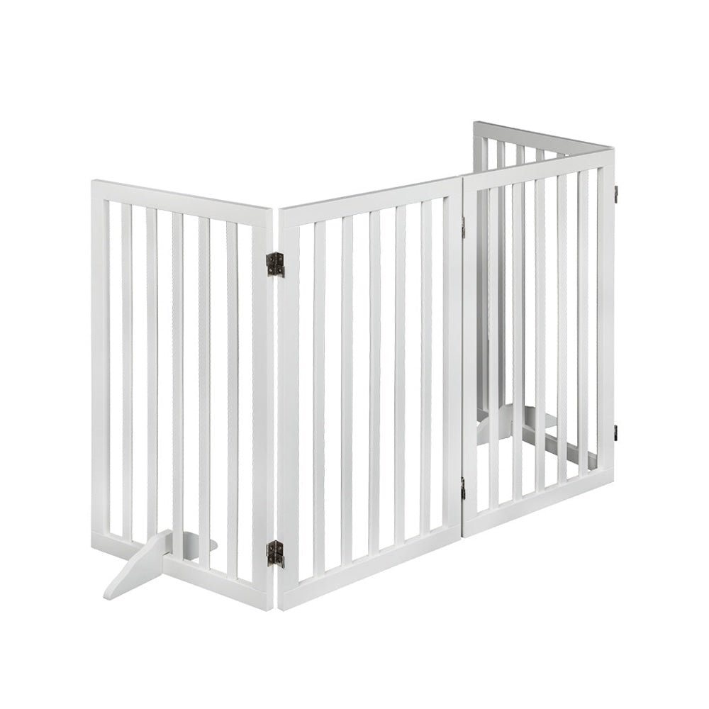 PaWz Wooden Pet Gate Dog Fence Safety Stair Barrier Security Door 4 Panel Large Cares Fast shipping On sale