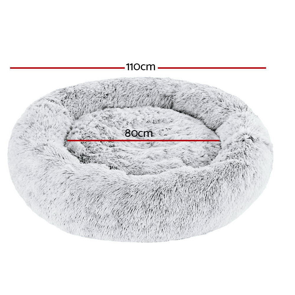 Pet Bed Dog Cat Calming Extra Large 110cm Charcoal Sleeping Comfy Washable Cares Fast shipping On sale