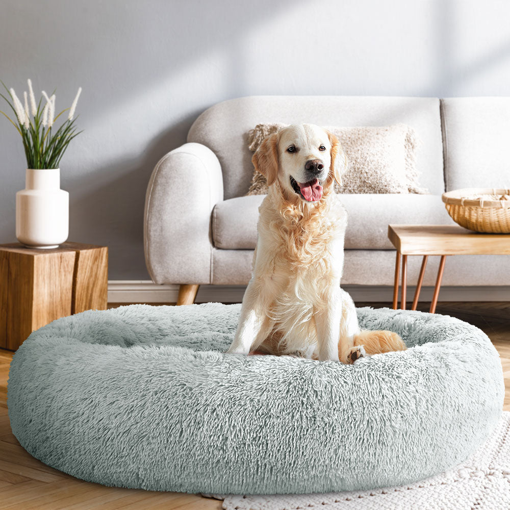 Pet Bed Dog Cat Calming Extra Large 110cm Light Grey Sleeping Comfy Washable Cares Fast shipping On sale