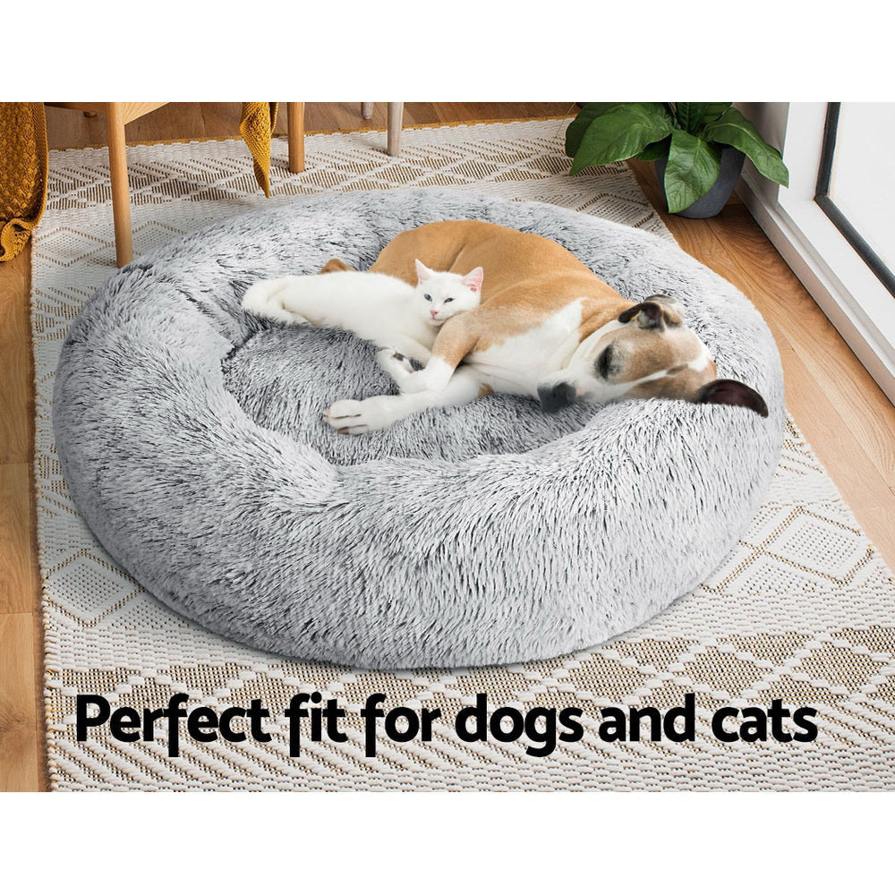 Pet Bed Dog Cat Calming Large 90cm Charcoal Sleeping Comfy Cave Washable Cares Fast shipping On sale