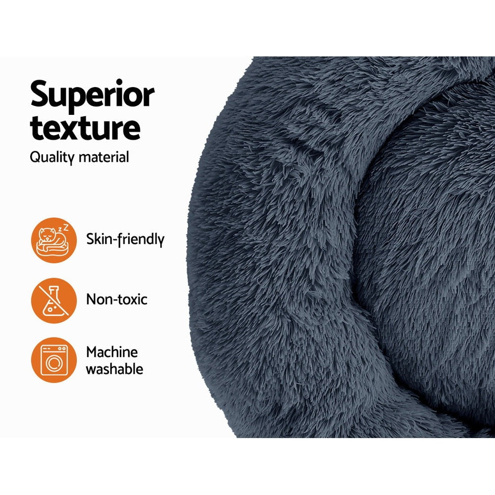 Pet Bed Dog Cat Calming Large 90cm Dark Grey Sleeping Comfy Cave Washable Cares Fast shipping On sale
