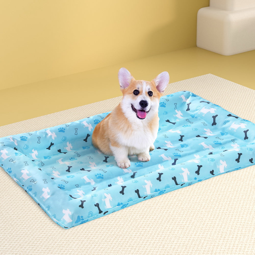 Pet Cooling Mat Gel Dog Cat Self-cool Puppy Pad Large Bed Summer Blue Cares Fast shipping On sale