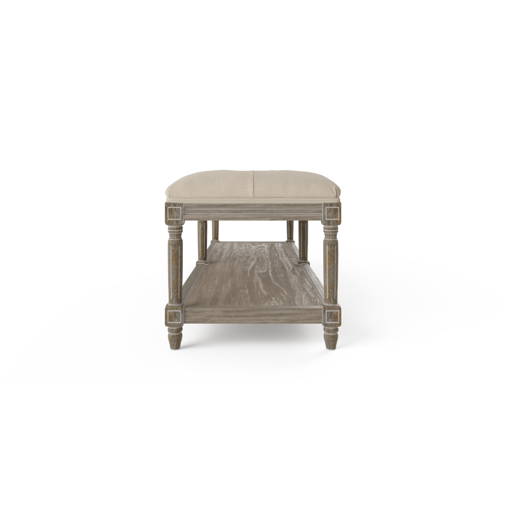 Petite Fleur Foot Stool Ottoman Bench French Beige Fast shipping On sale