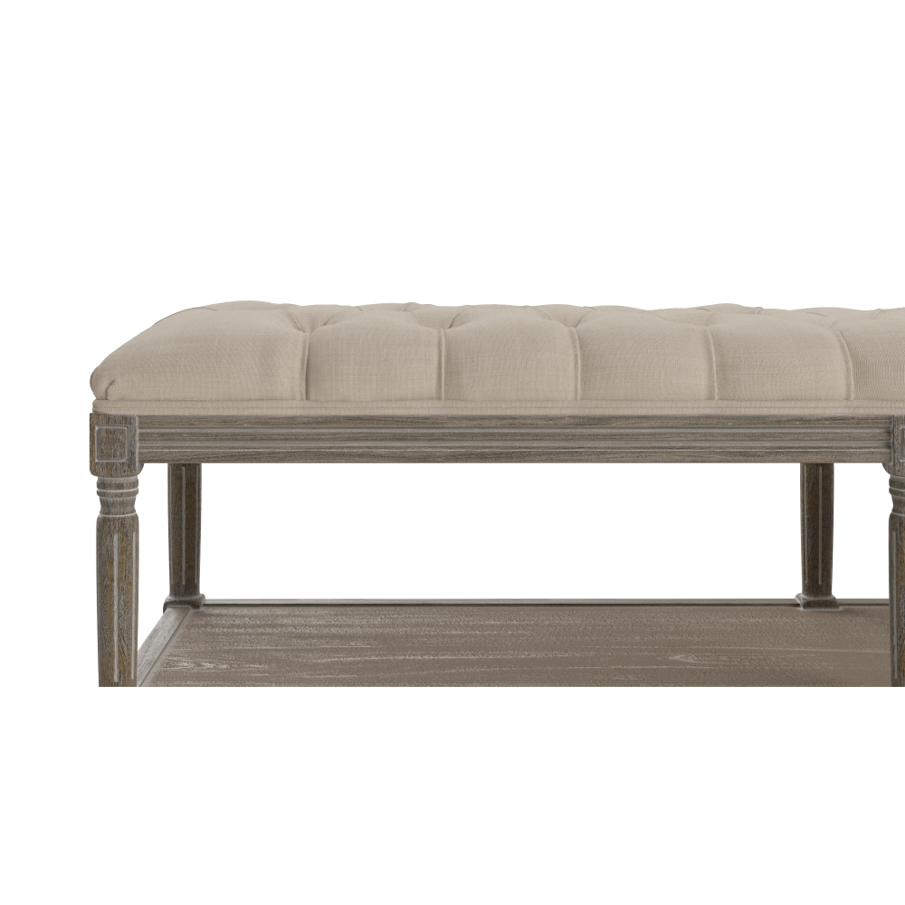 Petite Fleur Foot Stool Ottoman Bench French Beige Fast shipping On sale