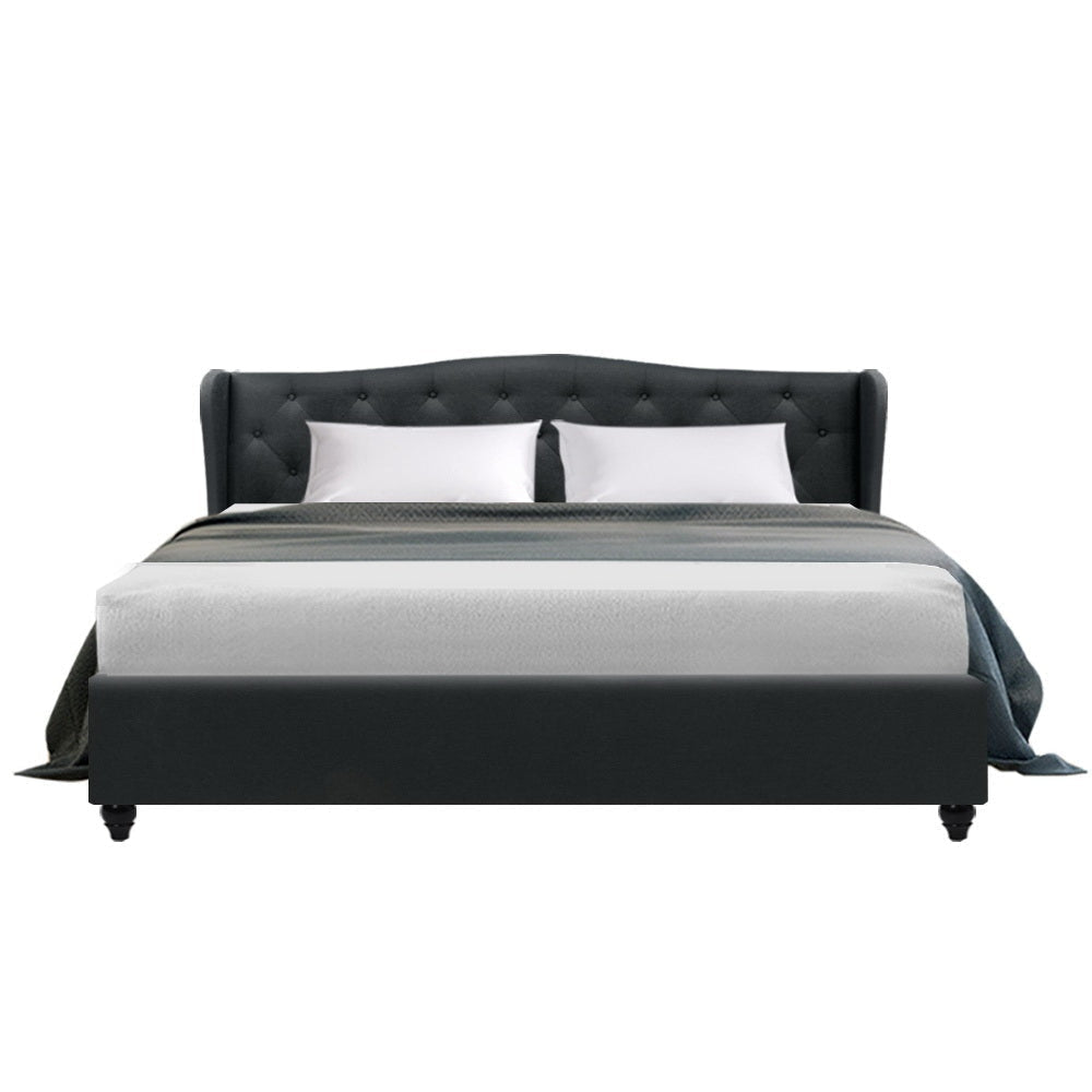 Pier Bed Frame Fabric - Charcoal King Fast shipping On sale