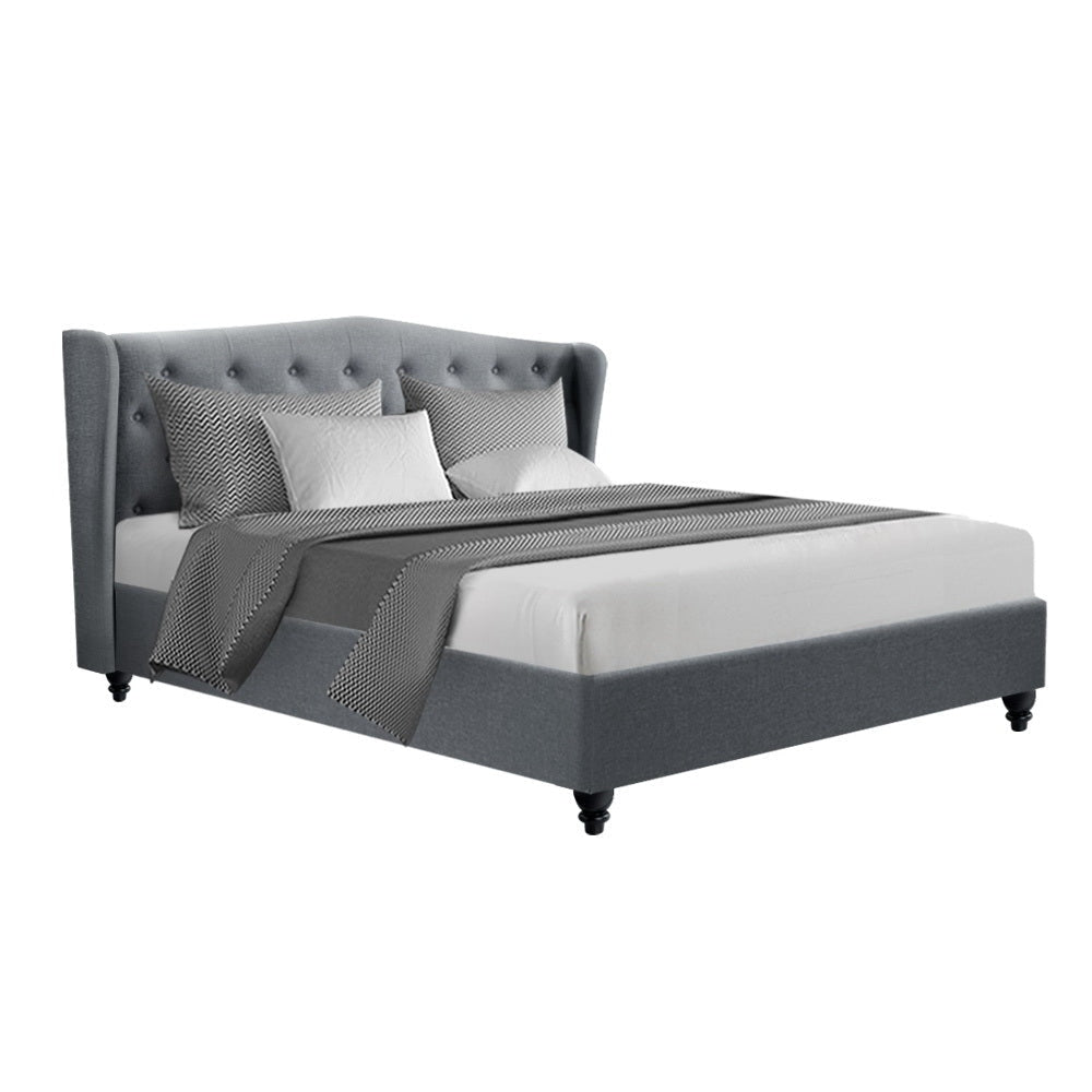Pier Bed Frame Fabric - Grey King Fast shipping On sale