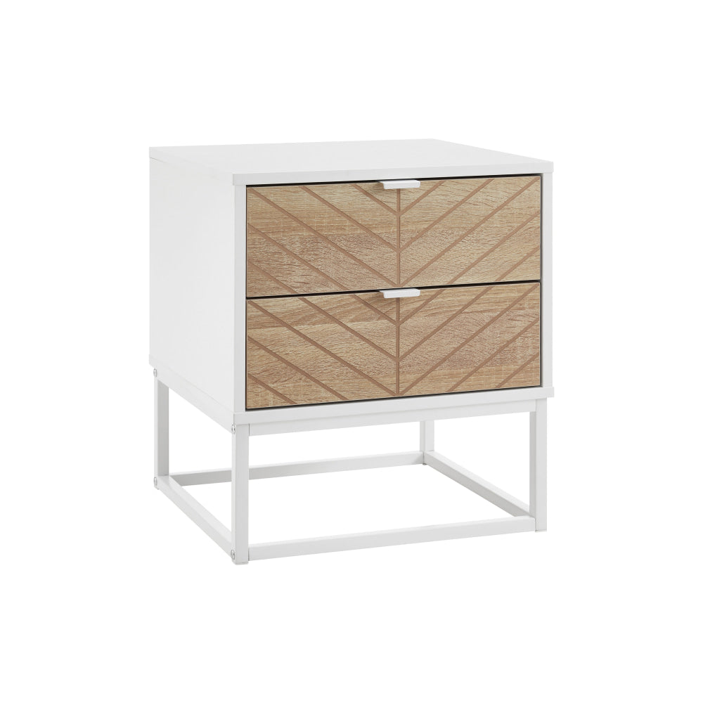 Pizzola 2 Drawer Nightstand Bedside Table White Fast shipping On sale