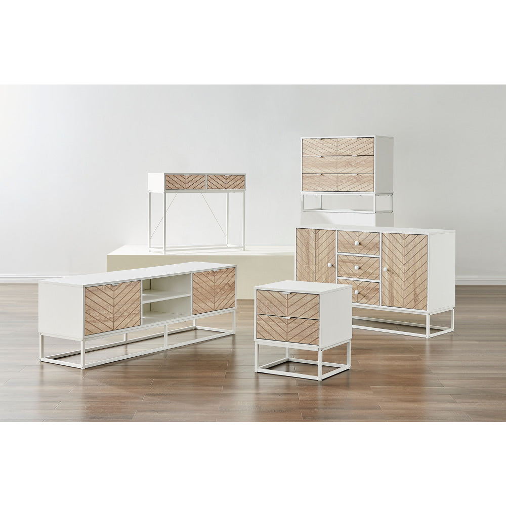 Pizzola 2 Drawer Nightstand Bedside Table White Fast shipping On sale