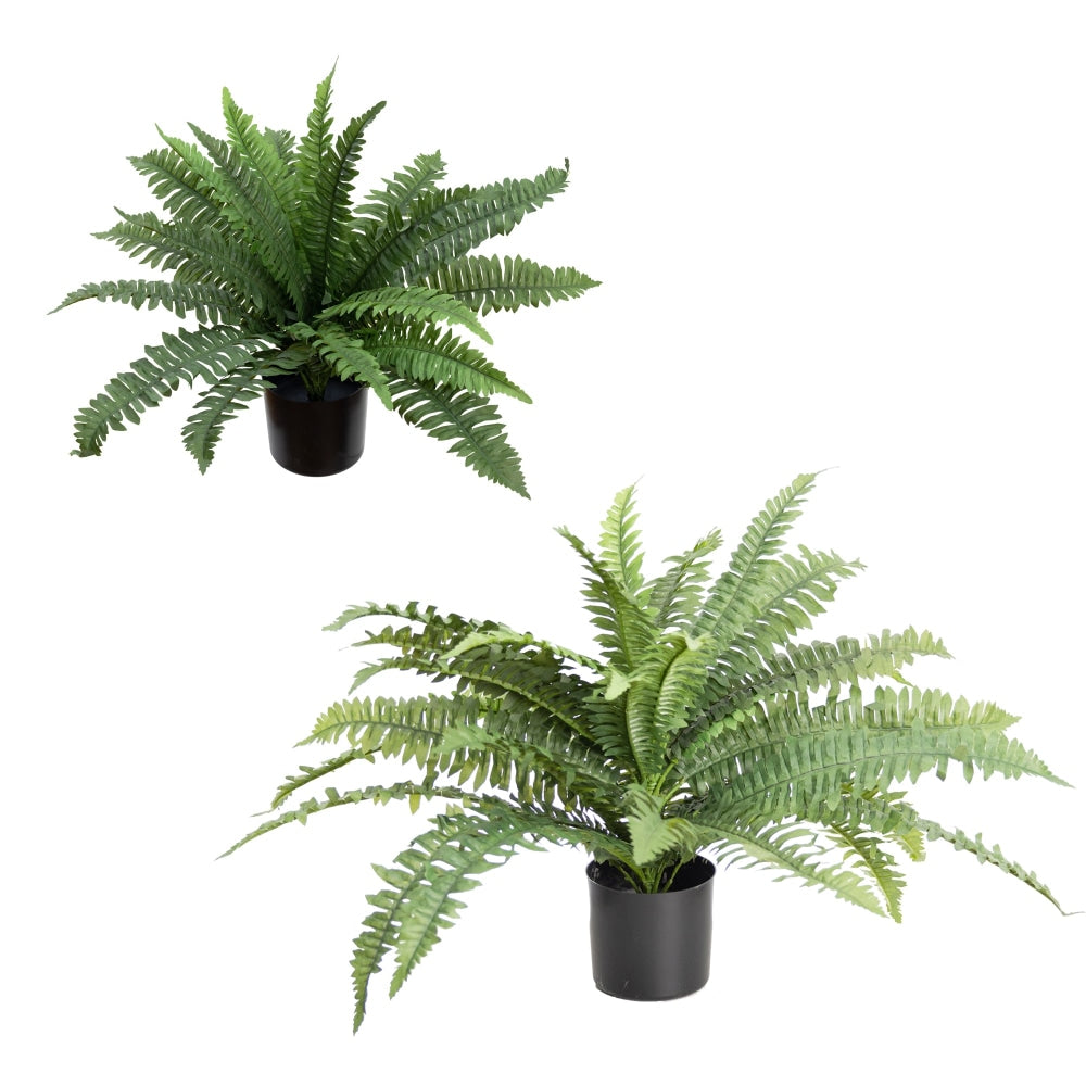 Potted Boston Fern Artificial Faux Plant Decorative With 3 Pin Planter Green Fast shipping On sale