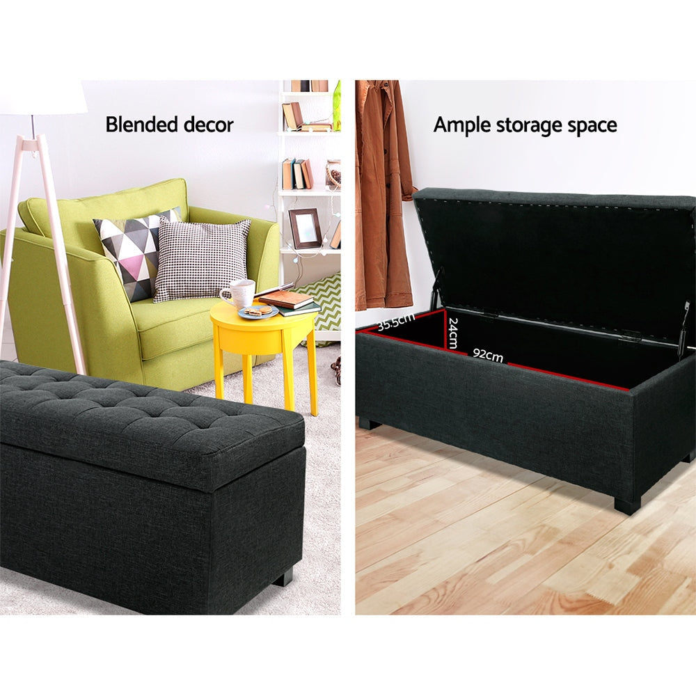 Premium Storage Ottoman - Charcoal Fast shipping On sale