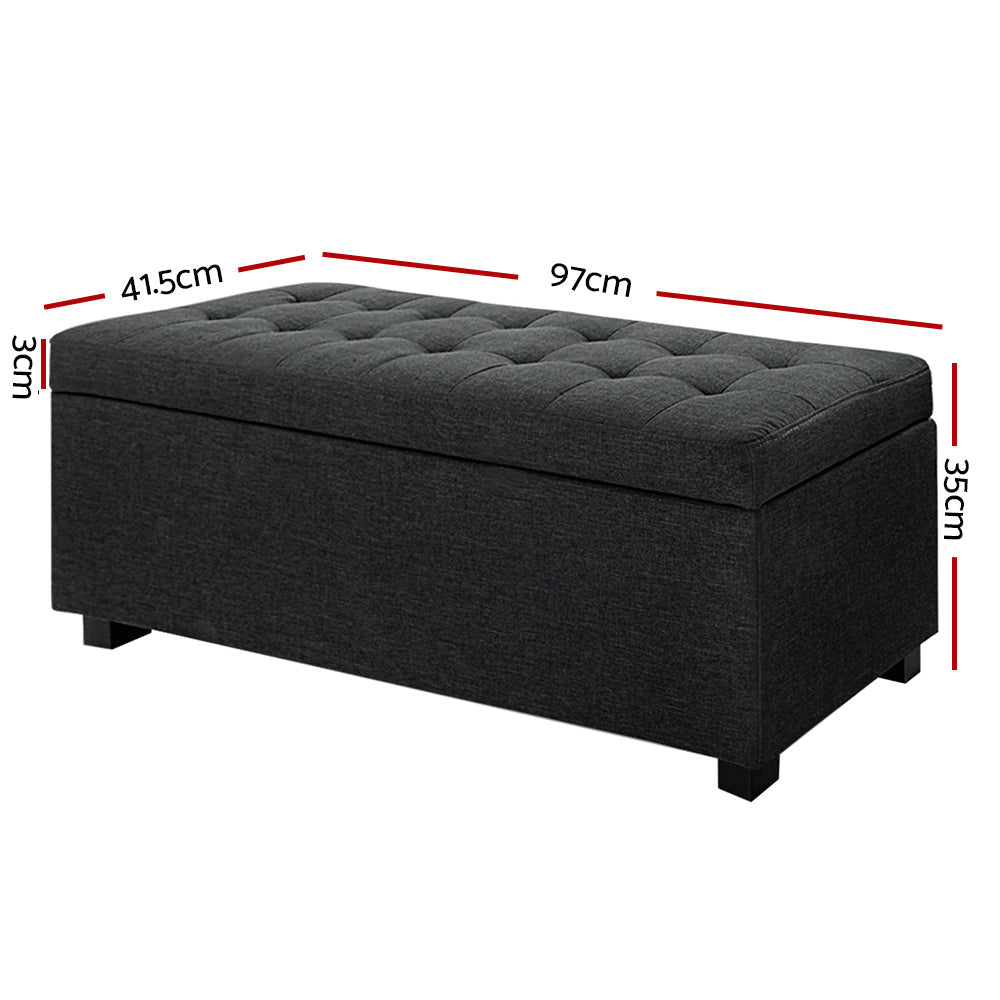 Premium Storage Ottoman - Charcoal Fast shipping On sale