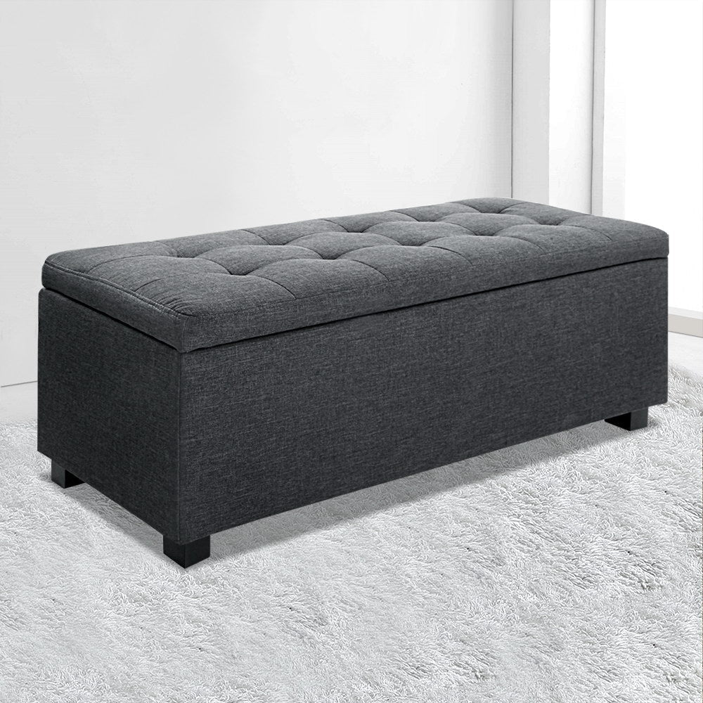 Premium Storage Ottoman - Charcoal Fast shipping On sale