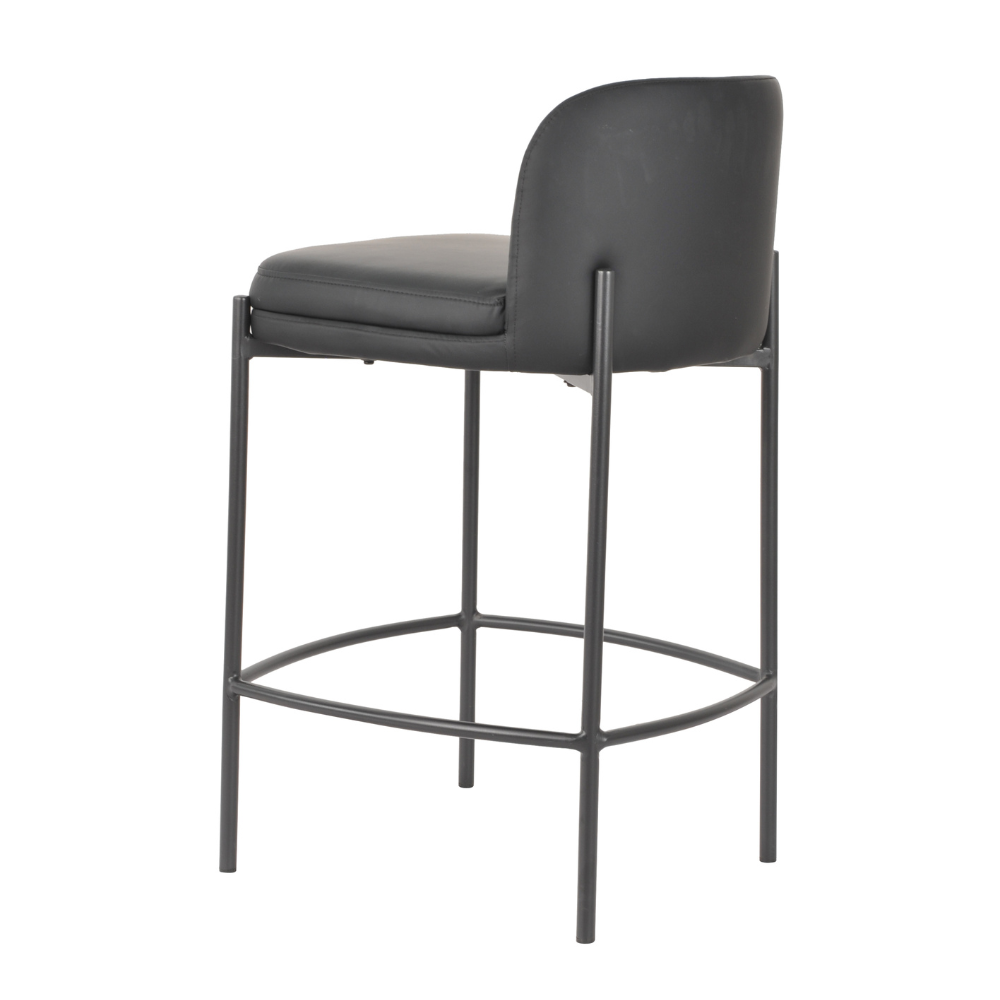 Primo Eco Leather Modern Kitchen Counter Bar Stool Metal Legs 67cm Black Fast shipping On sale