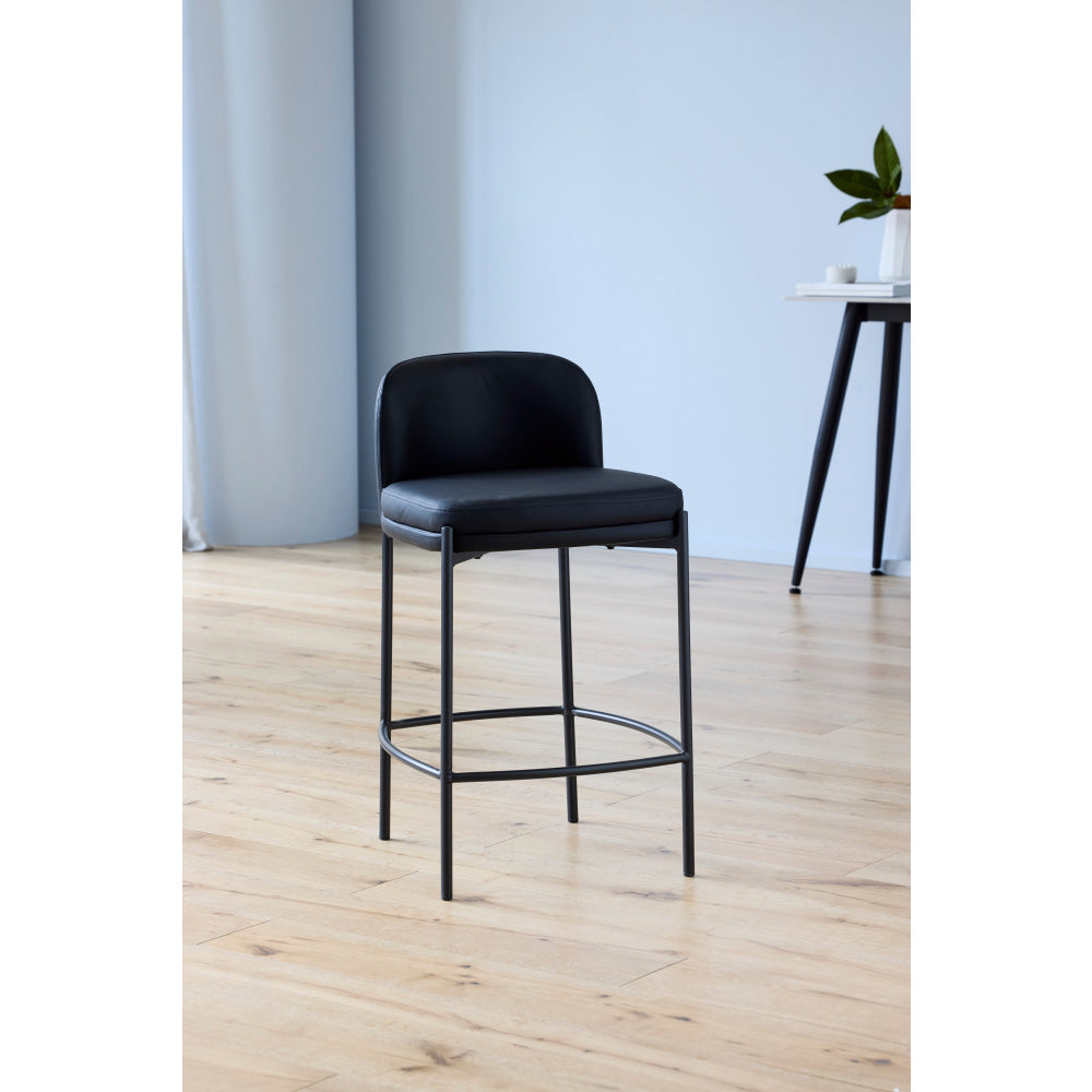 Primo Eco Leather Modern Kitchen Counter Bar Stool Metal Legs 67cm Black Fast shipping On sale