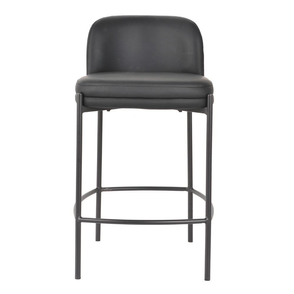 Primo Eco Leather Modern Kitchen Counter Bar Stool Metal Legs 67cm Black Fast shipping On sale