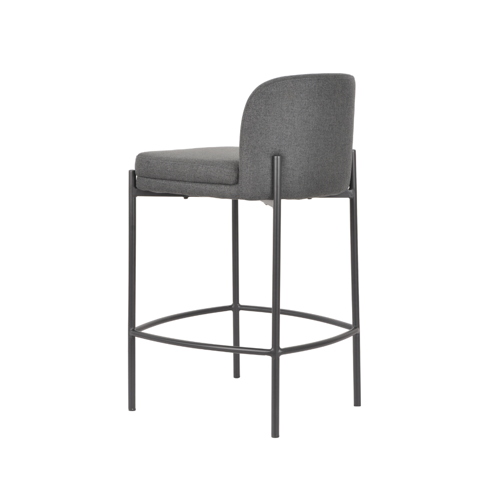 Primo Fabric Modern Kitchen Counter Bar Stool Metal Legs 67cm Charcoal Fast shipping On sale