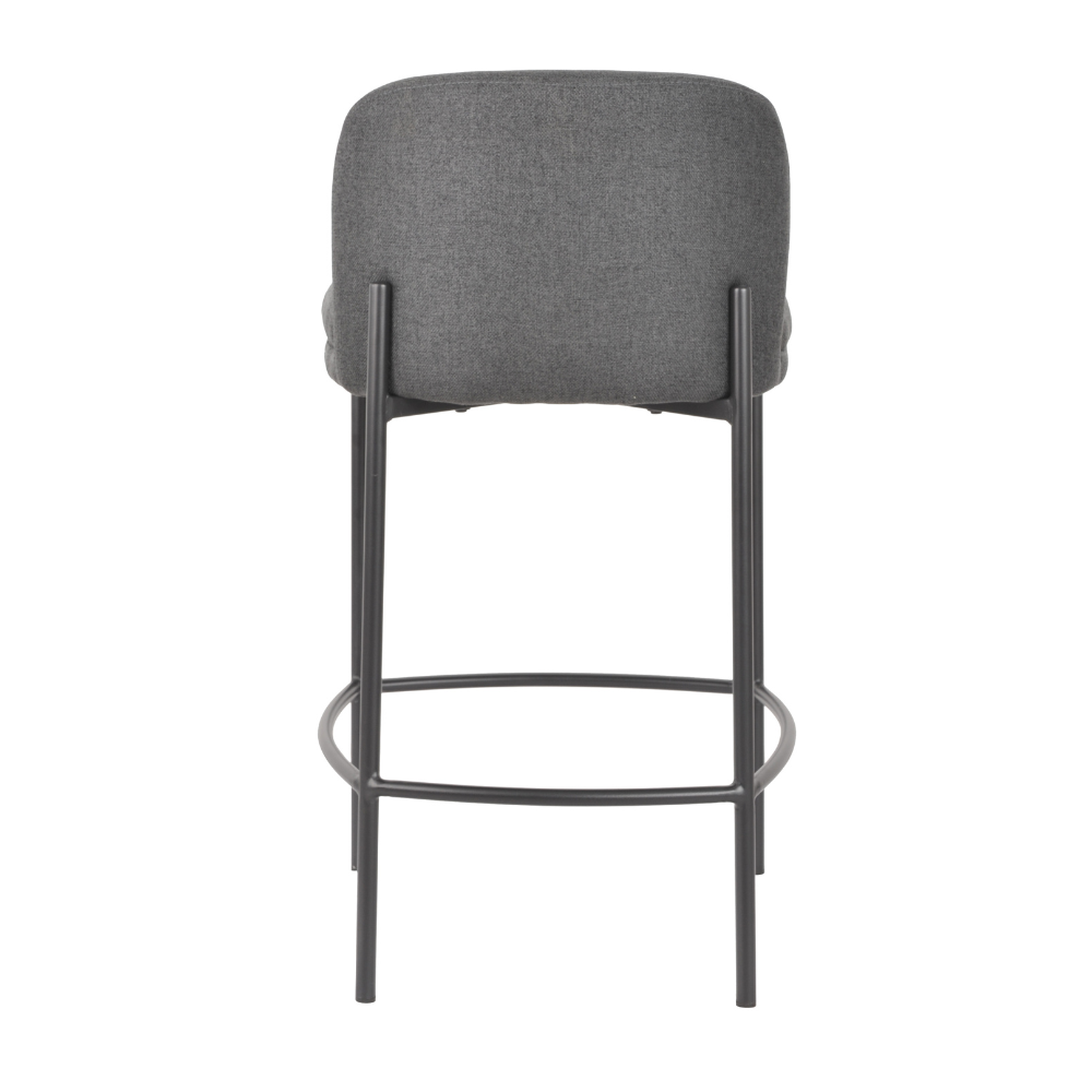 Primo Fabric Modern Kitchen Counter Bar Stool Metal Legs 67cm Charcoal Fast shipping On sale