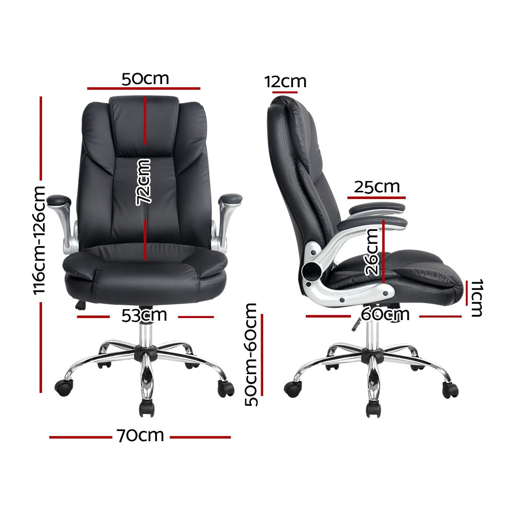 PU Leather Executive Office Desk Chair - Black Fast shipping On sale
