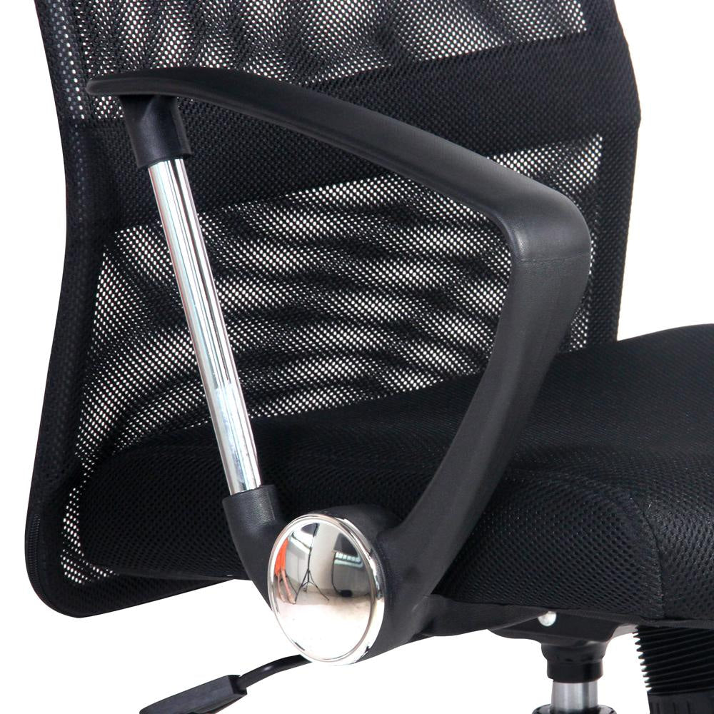 PU Leather Mesh High Back Office Chair - Black Fast shipping On sale