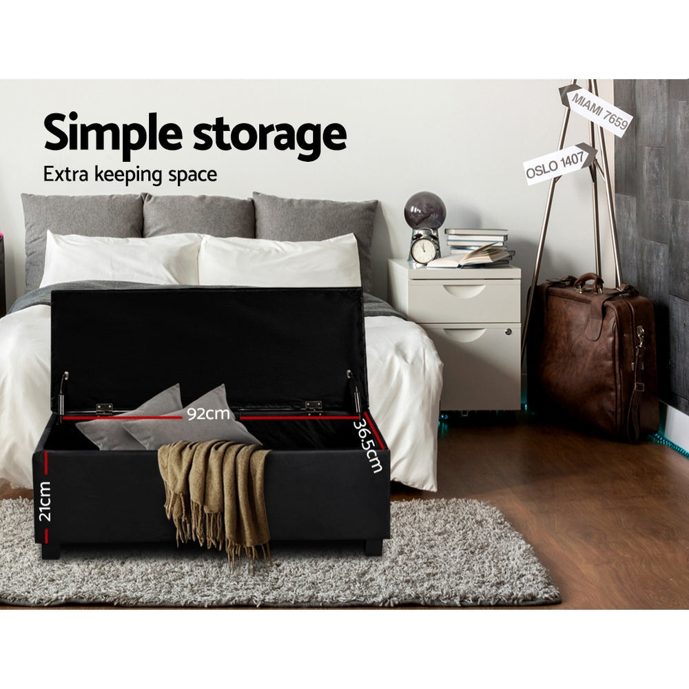PU Leather Storage Ottoman - Black Fast shipping On sale