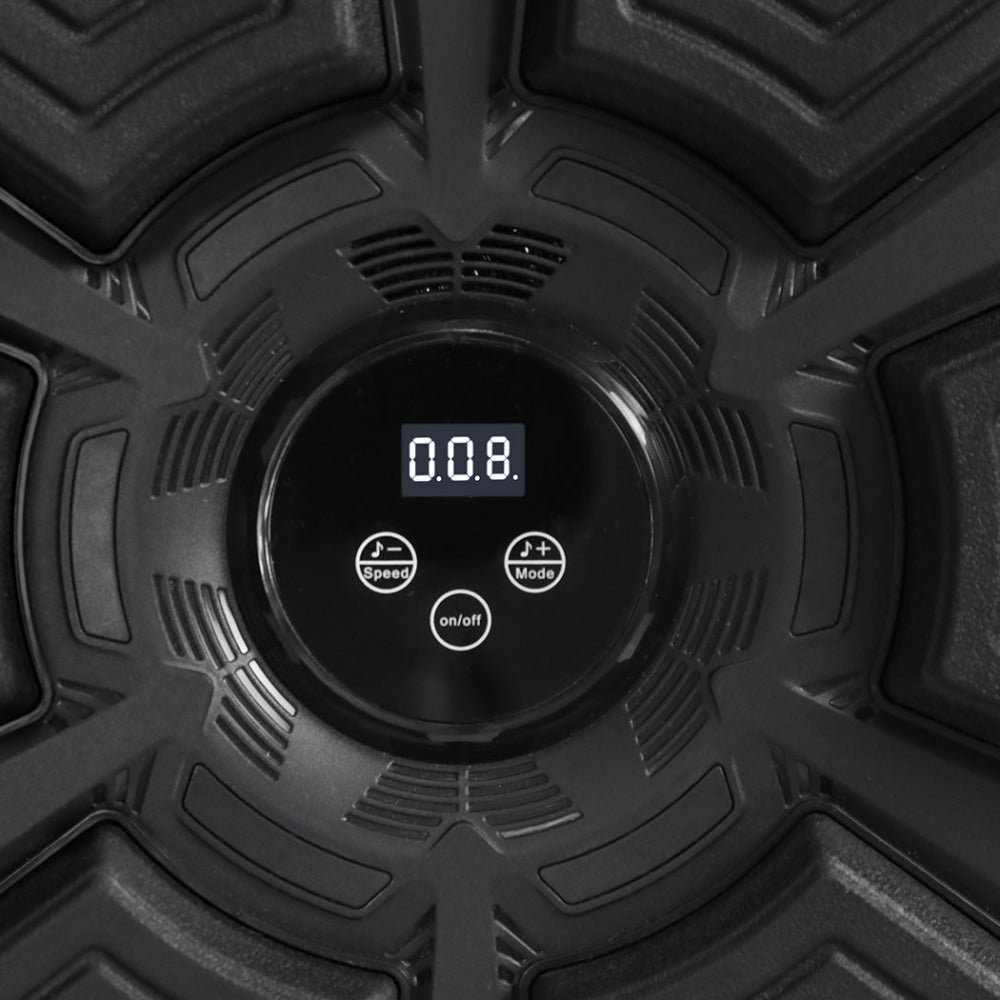 Smart Music Punching Box With 12oz Boxing Gloves – 9-Speed Modes Bluetooth Wall-Mountable Home Workout Kit (Black) Sports & Fitness Fast