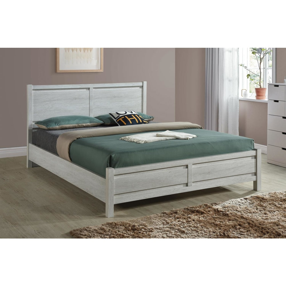 Queen Size Bed Frame Natural Wood like MDF in Oak Colour Fast shipping On sale