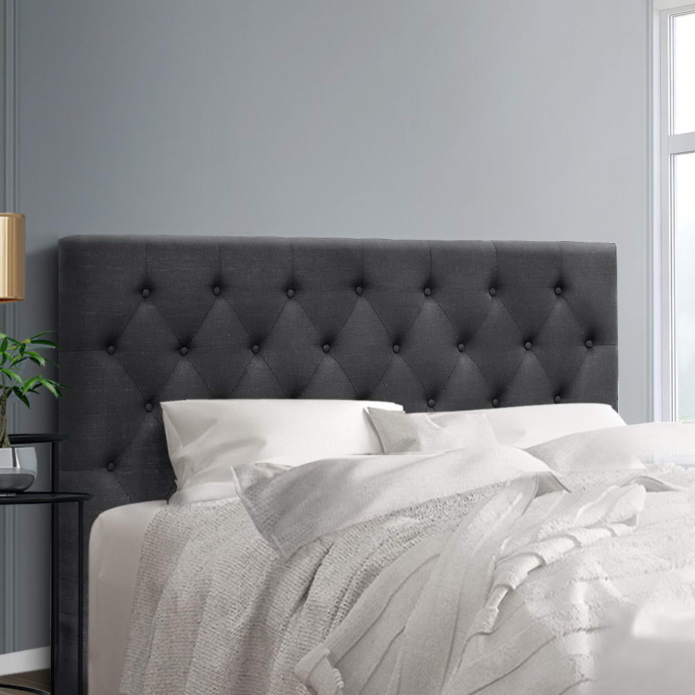 Queen Size Bed Head Headboard Bedhead Fabric Frame Base CAPPI Charcoal Fast shipping On sale