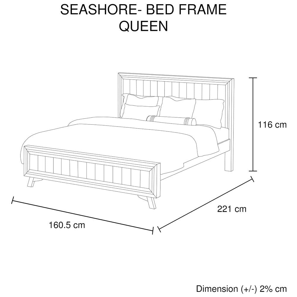 Queen Size Silver Brush Bed Frame in Acacia Wood Construction Fast shipping On sale