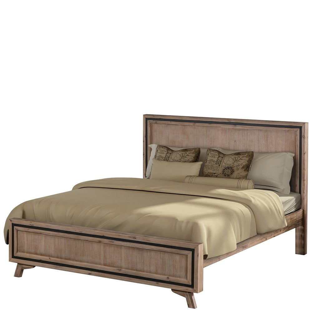 Queen Size Silver Brush Bed Frame in Acacia Wood Construction Fast shipping On sale