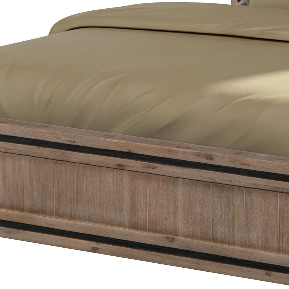 Queen Size Silver Brush Bed Frame in Acacia Wood Construction Fast shipping On sale