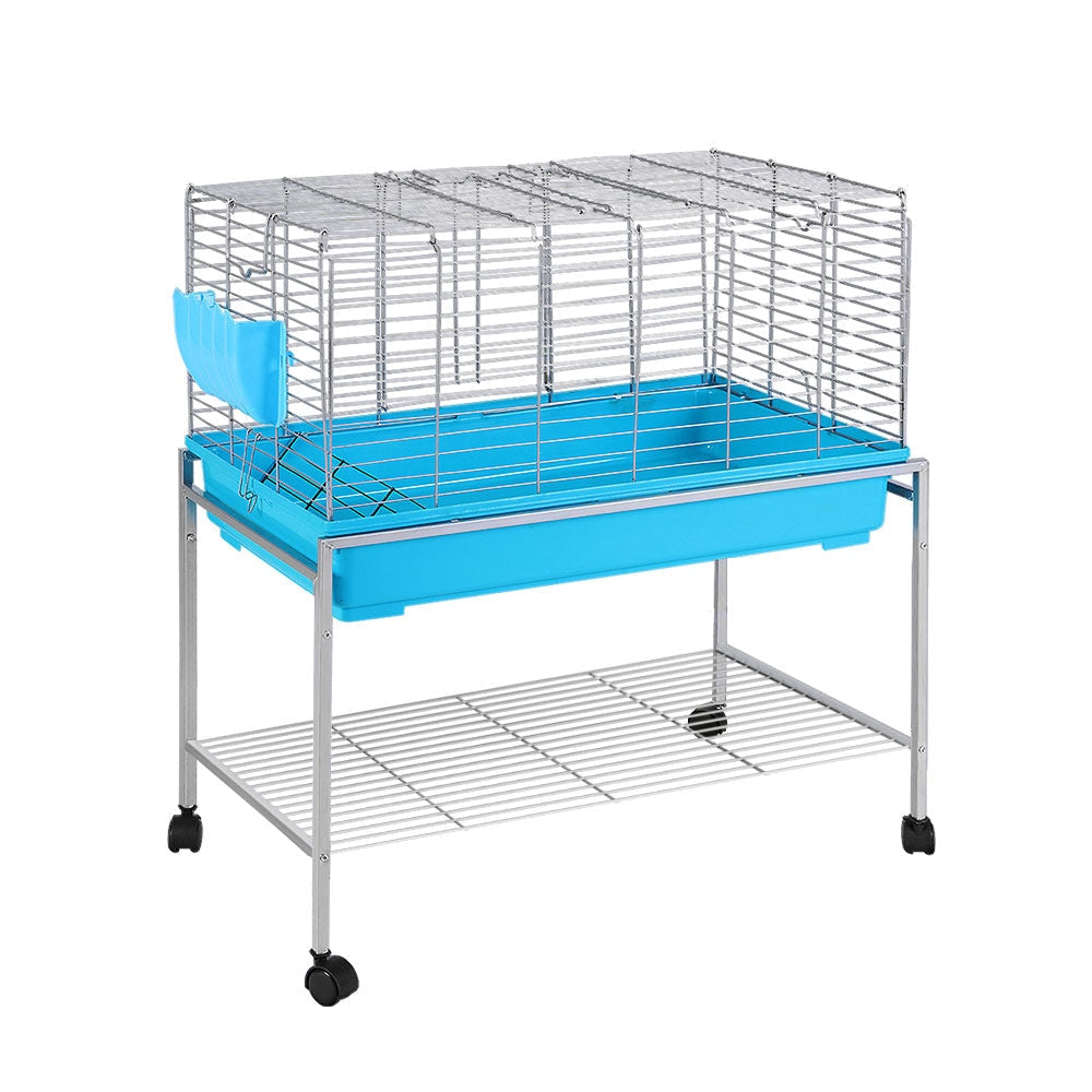 Rabbit Cage Hutch Cages Indoor Hamster Enclosure Carrier Bunny Blue Farm Supplies Fast shipping On sale