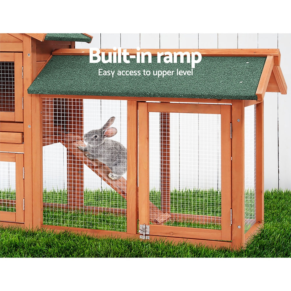 Rabbit Hutch Hutches Large Metal Run Wooden Cage Chicken Coop Guinea Pig Farm Supplies Fast shipping On sale