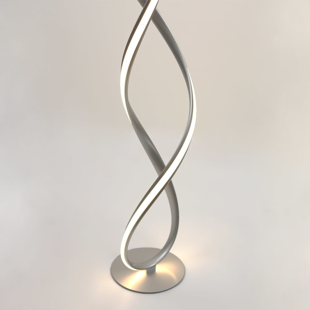 Ramona LED Light Spiral Floor Lamp Curvy Reading Bedside - Silver Fast shipping On sale